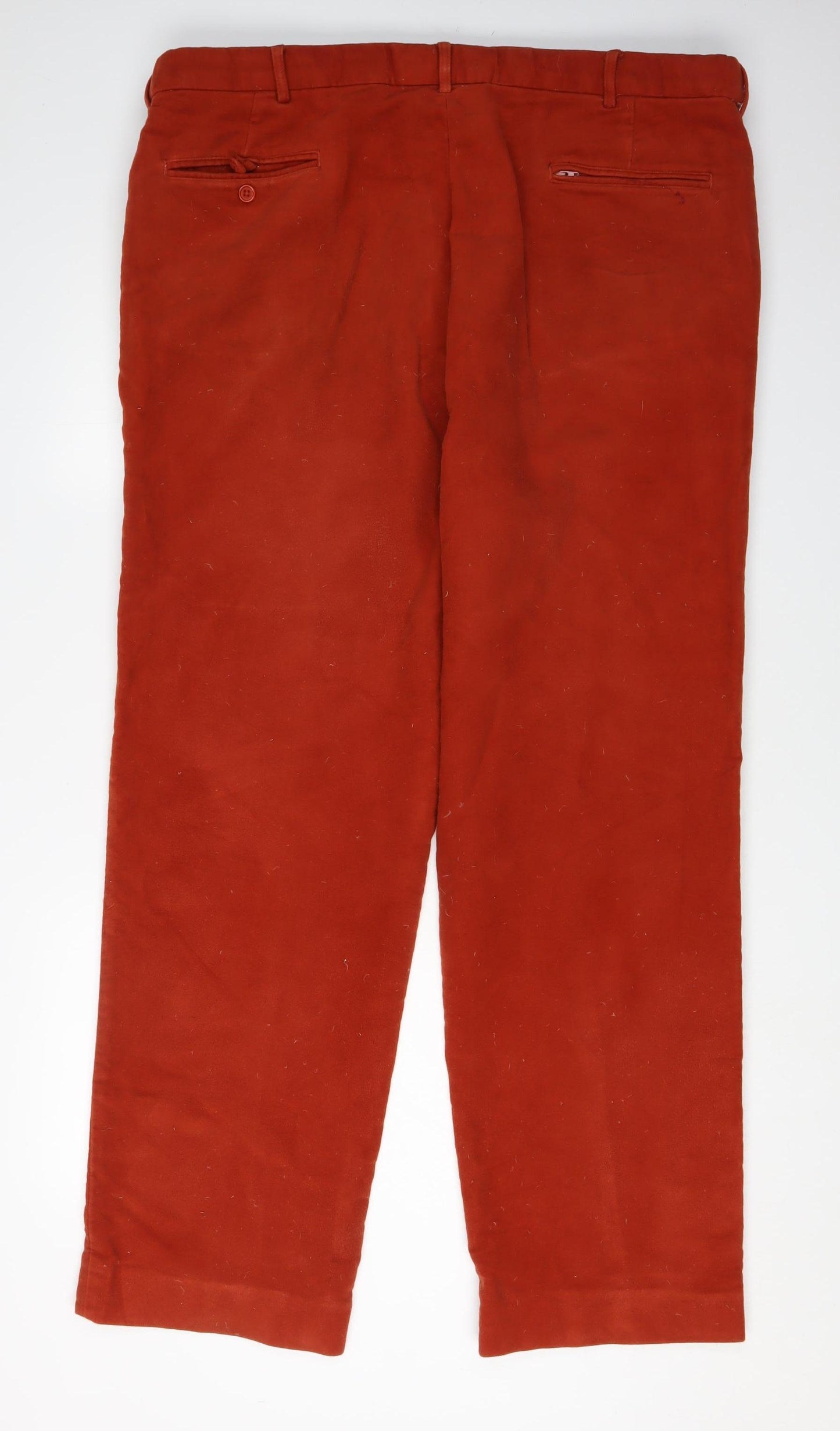 Peter Christian Men's Red Trousers, Size 44, Button Accent