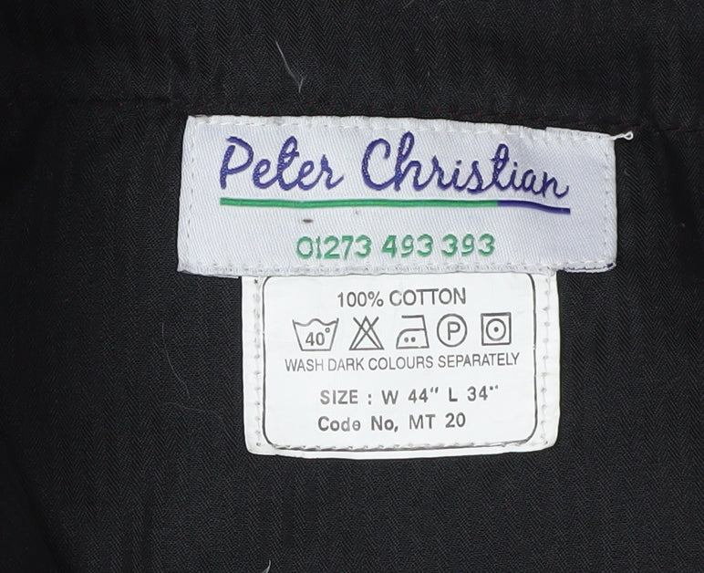 Peter Christian Men's Red Trousers, Size 44, Button Accent