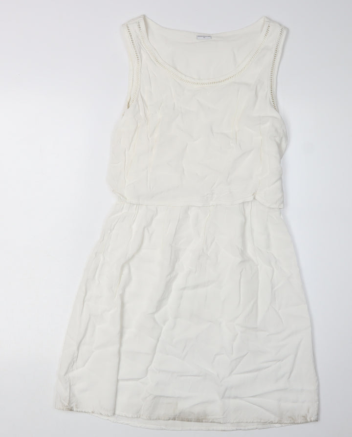 Jacqueline de Yong Women's Ivory Shift Dress, Size 10