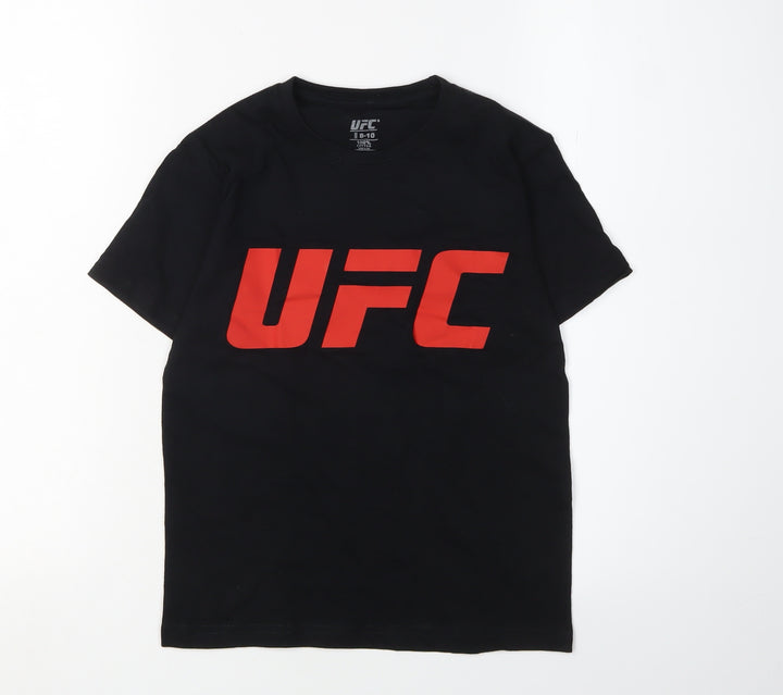 UFC Boys Black T-Shirt Size 9-10 Graphic Cotton Casual