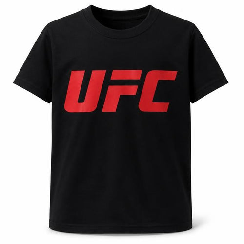 UFC Boys Black T-Shirt Size 9-10 Graphic Cotton Casual