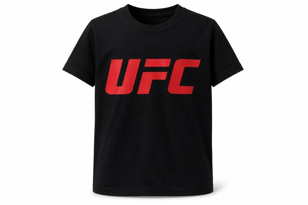 UFC Boys Black T-Shirt Size 9-10 Graphic Cotton Casual