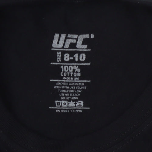 UFC Boys Black T-Shirt Size 9-10 Graphic Cotton Casual
