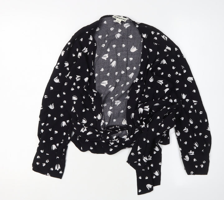 Whistles Women's Black Floral Blouse Size 4