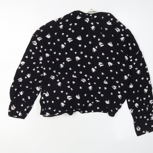 Whistles Women's Black Floral Blouse Size 4