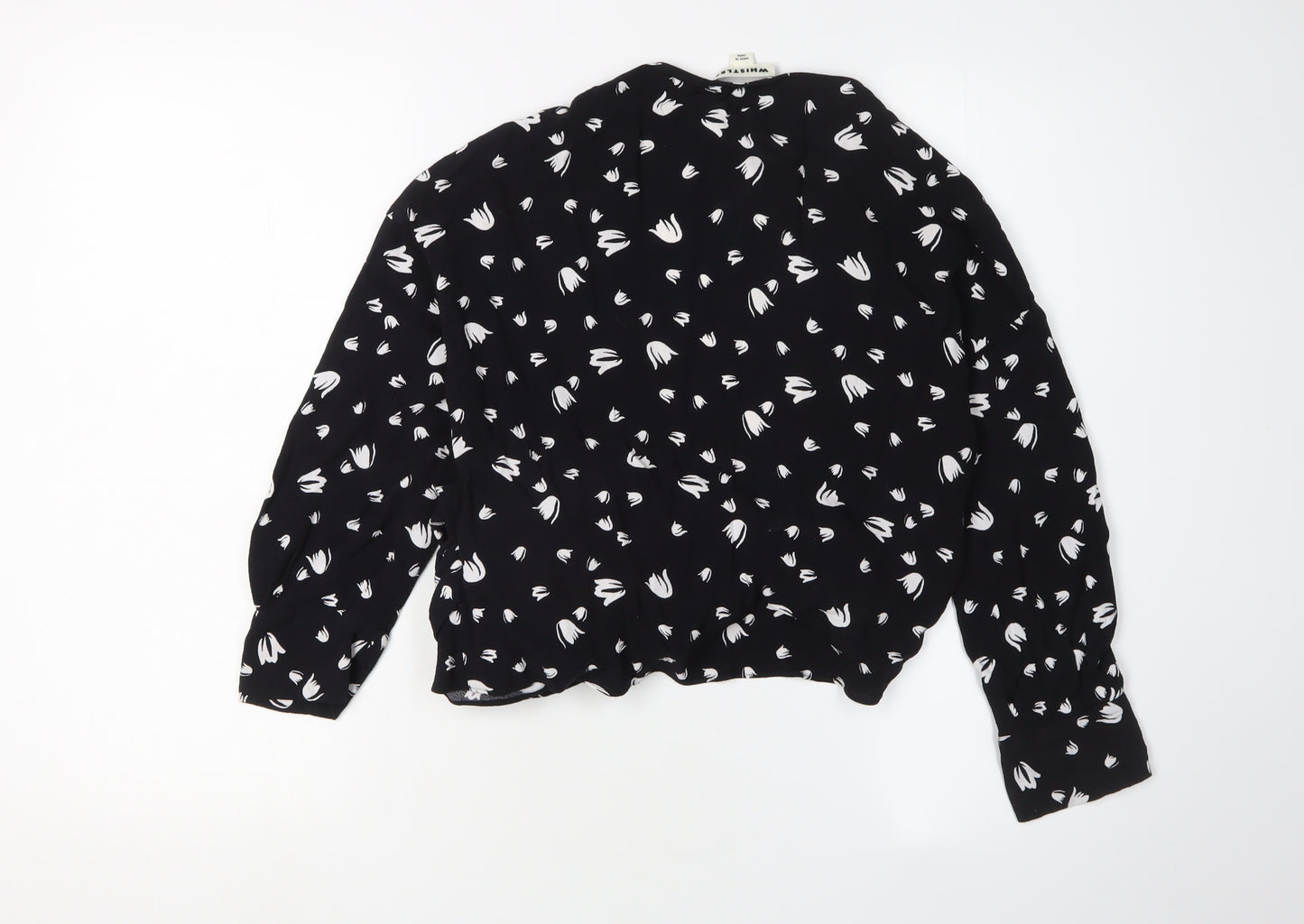 Whistles Women's Black Floral Blouse Size 4