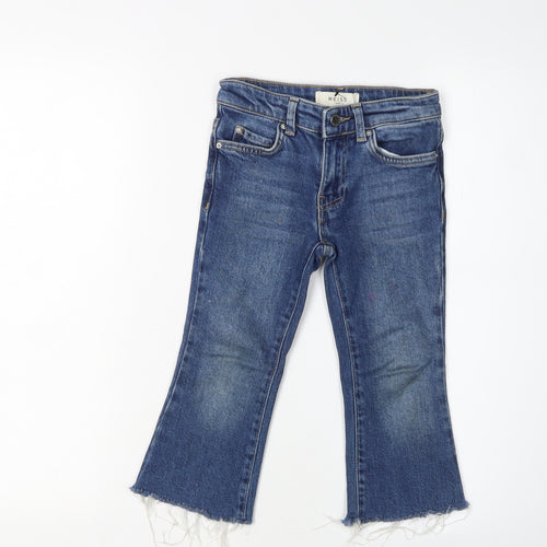 Reiss Girls Blue Flared Jeans 4 Years, Cotton Blend, Casual