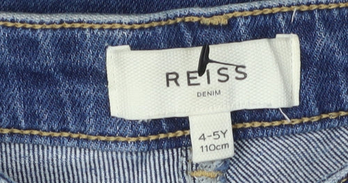 Reiss Girls Blue Flared Jeans 4 Years, Cotton Blend, Casual