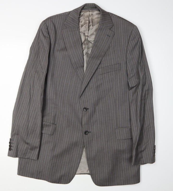 Van Gils Men’s Grey Striped Suit Jacket Size 46R