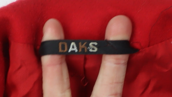 DAKS Women's Red Wool Pea Coat Size 12