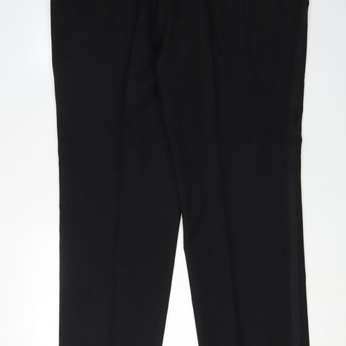 Magee Men's Black Dress Pants - 42S, Wool, Formal