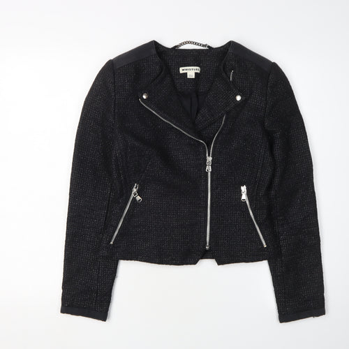 Whistles Women's Black Slim Motorcycle Jacket Size 6