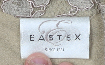 Eastex Beige Lace Blouse Women Size 16 Collared Floral Elegance