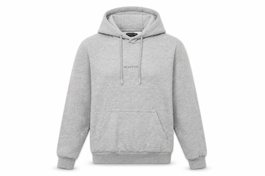 Front view of McKenzie Women’s Grey Pullover Hoodie UK 10 Regular Fit