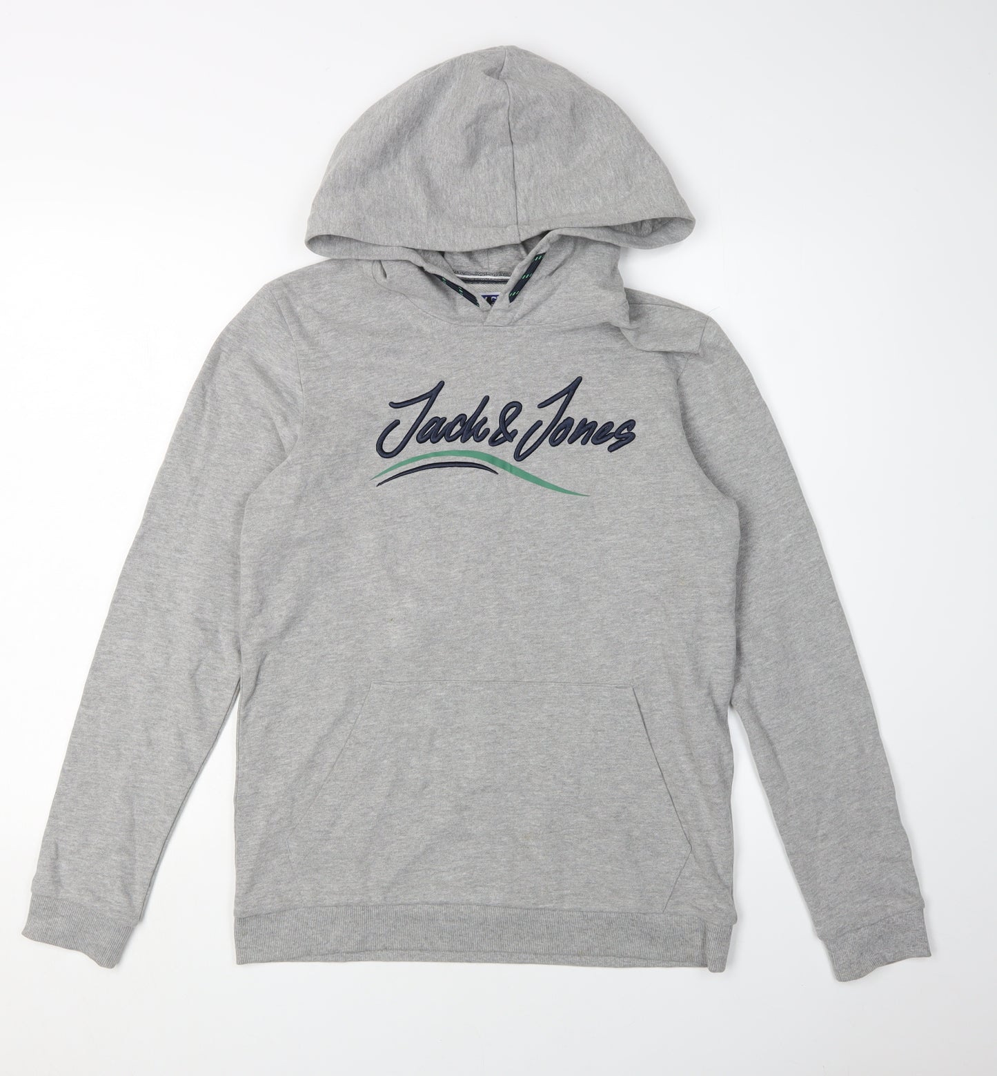 Jack & Jones Boys Hoodie Grey Pullover 164 Logo Graphic