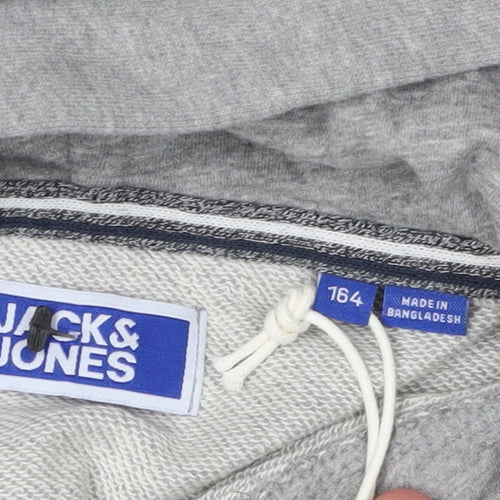 Jack & Jones Boys Hoodie Grey Pullover 164 Logo Graphic