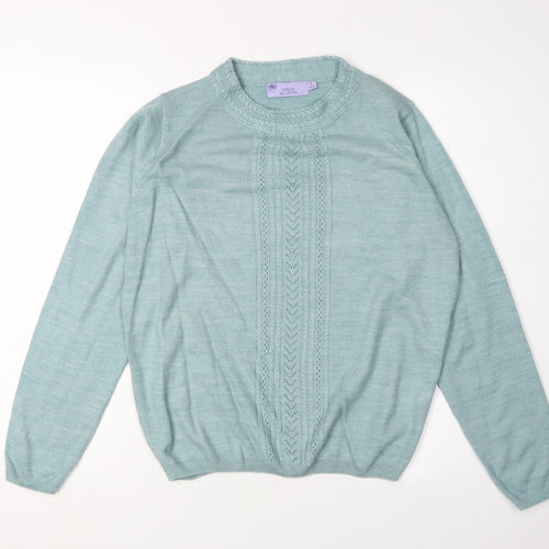 Honor Millburn Women's Blue Cable-Knit Pullover Jumper
