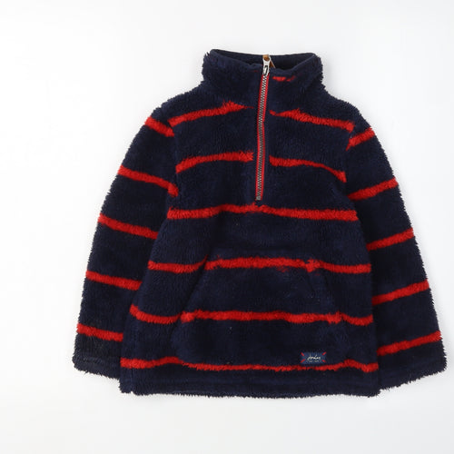 Joules Boys Blue Striped Fleece Sweatshirt 5-6 Years