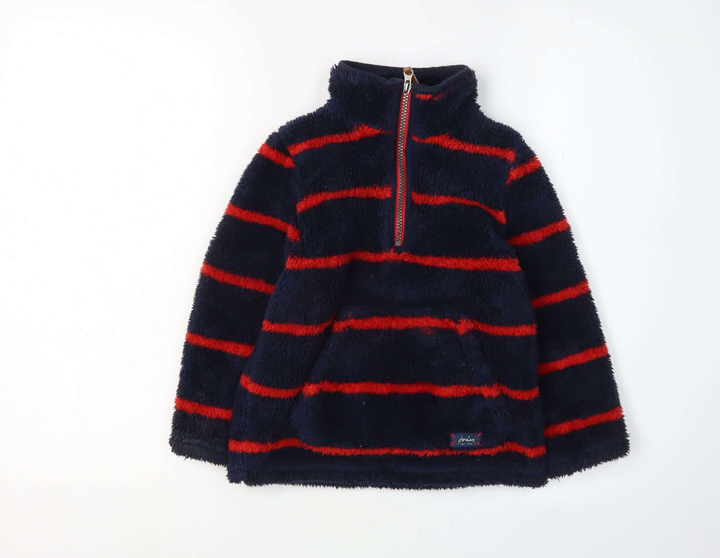 Joules Boys Blue Striped Fleece Sweatshirt 5-6 Years