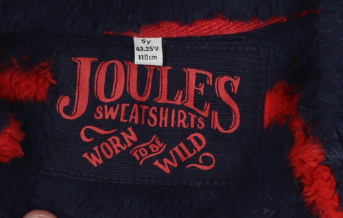 Joules Boys Blue Striped Fleece Sweatshirt 5-6 Years