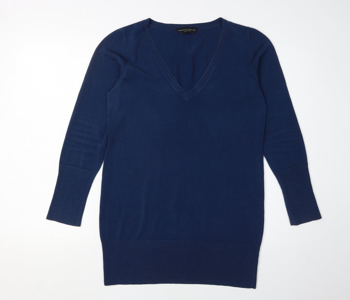 Dorothy Perkins Women's Blue V-Neck Pullover Jumper Size 12