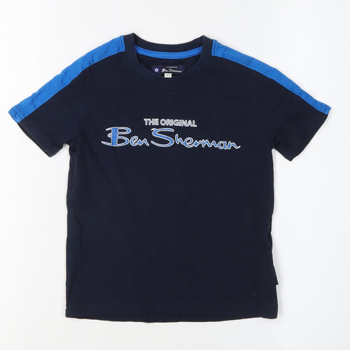 Ben Sherman Boys Blue T-Shirt 4-5 Years Crew Neck Casual
