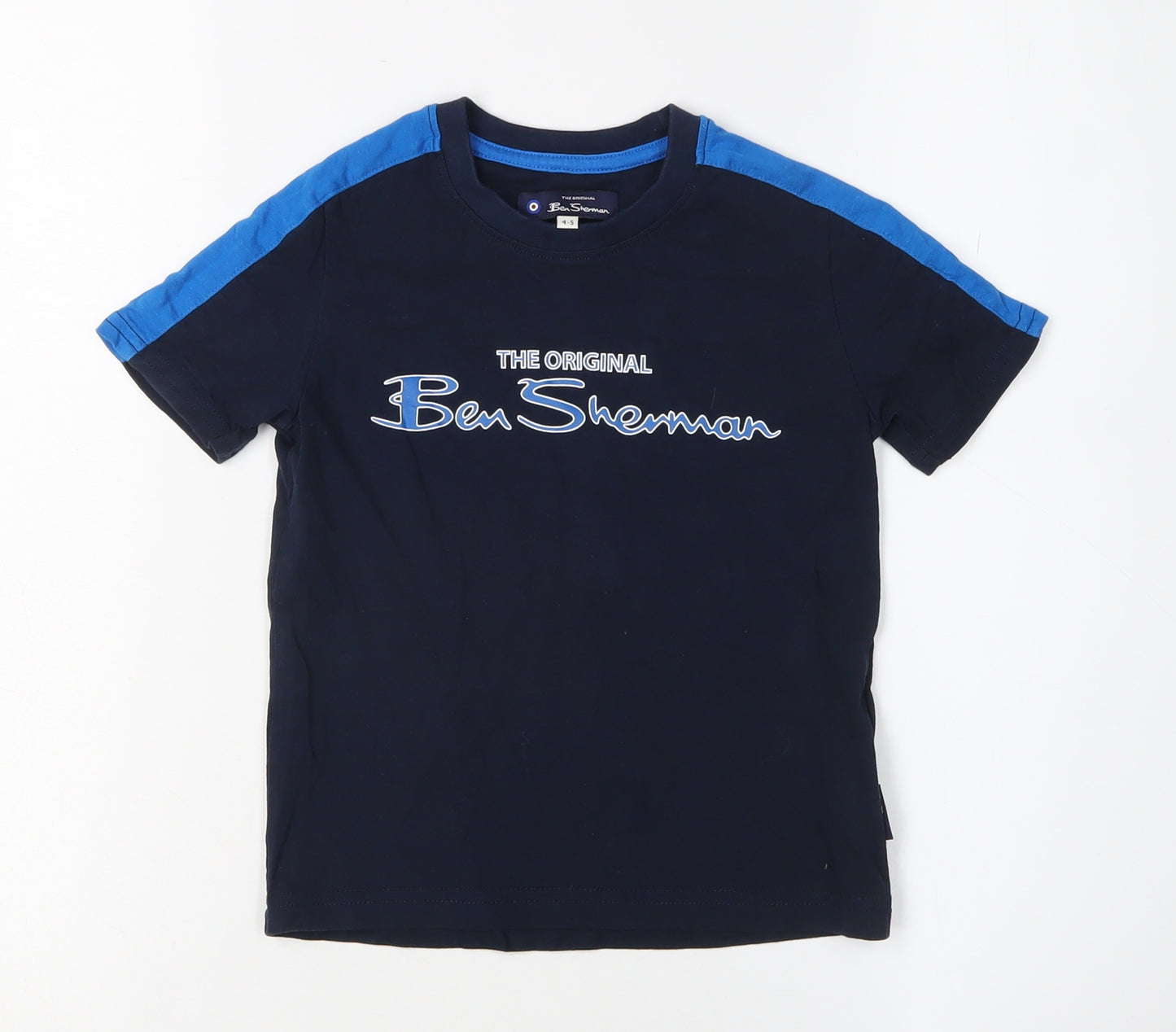 Ben Sherman Boys Blue T-Shirt 4-5 Years Crew Neck Casual