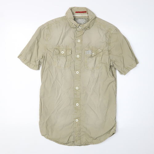 Superdry Men's Beige Short Sleeve Casual Shirt S