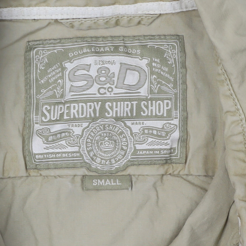 Superdry Men's Beige Short Sleeve Casual Shirt S