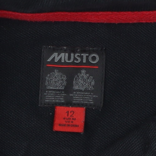 Musto Women's Black Polo Shirt Size 12 Cotton Casual