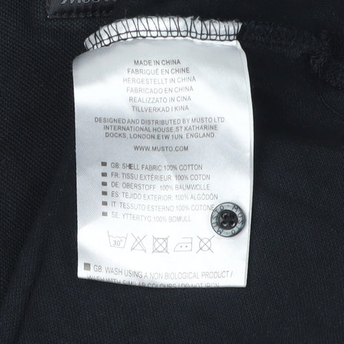 Musto Women's Black Polo Shirt Size 12 Cotton Casual