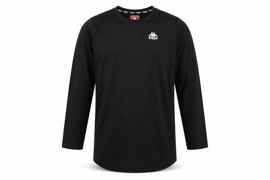 Front view of Kappa Men's Black S Casual Pullover Long Sleeve Top