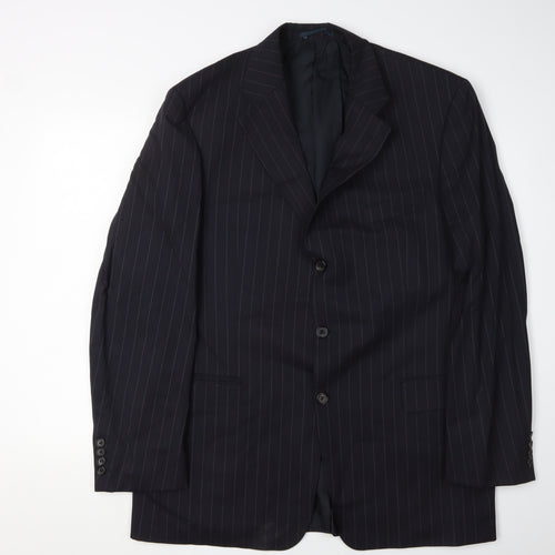 Hugo Boss Men's Blue Striped Suit Jacket 44