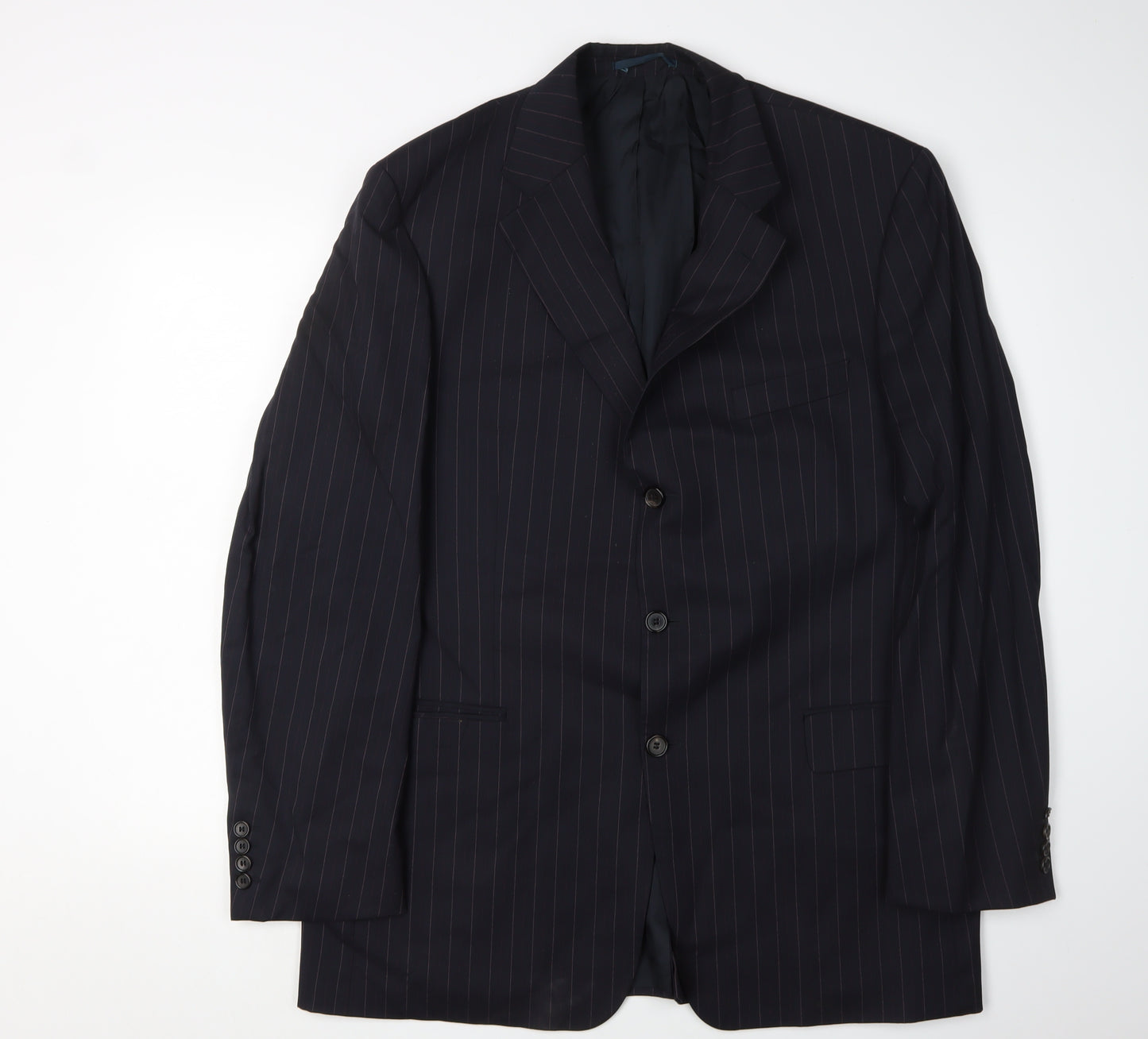 Hugo Boss Men's Blue Striped Suit Jacket 44