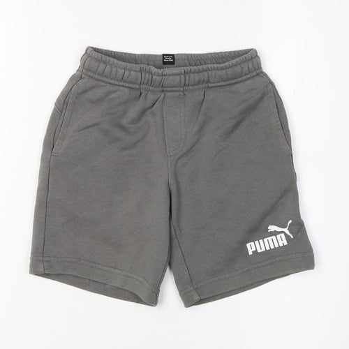 Puma Boys Grey Sweat Shorts, Size 5-6, Elastic Waist