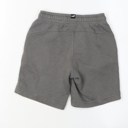 Puma Boys Grey Sweat Shorts, Size 5-6, Elastic Waist
