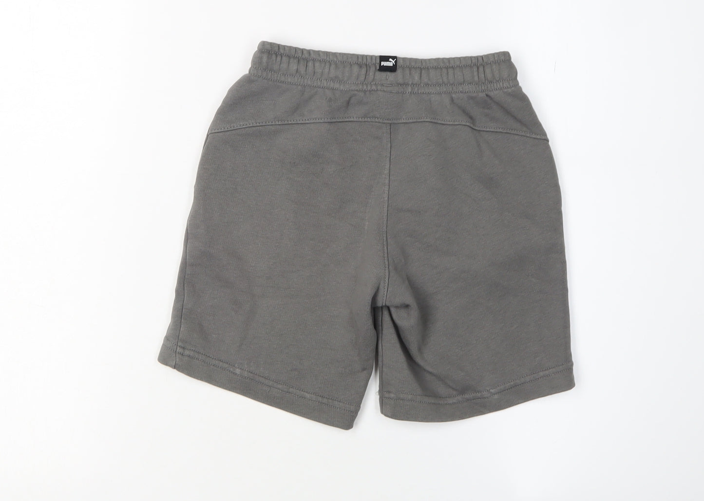 Puma Boys Grey Sweat Shorts, Size 5-6, Elastic Waist