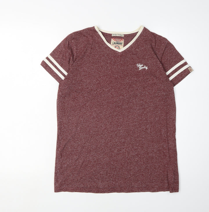 Tokyo Laundry Boys Red T-Shirt, V-Neck Short Sleeve, Size 13
