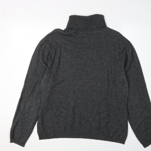 Woolovers Men's Grey XL Roll Neck Jumper