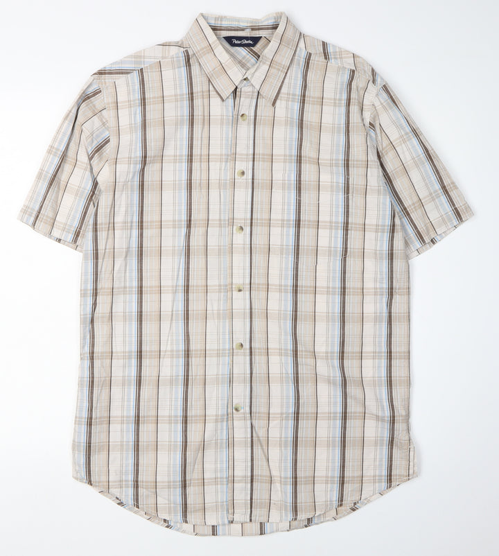 Peter Storm Men's Beige Plaid Casual Shirt S