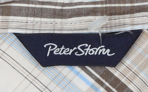 Peter Storm Men's Beige Plaid Casual Shirt S
