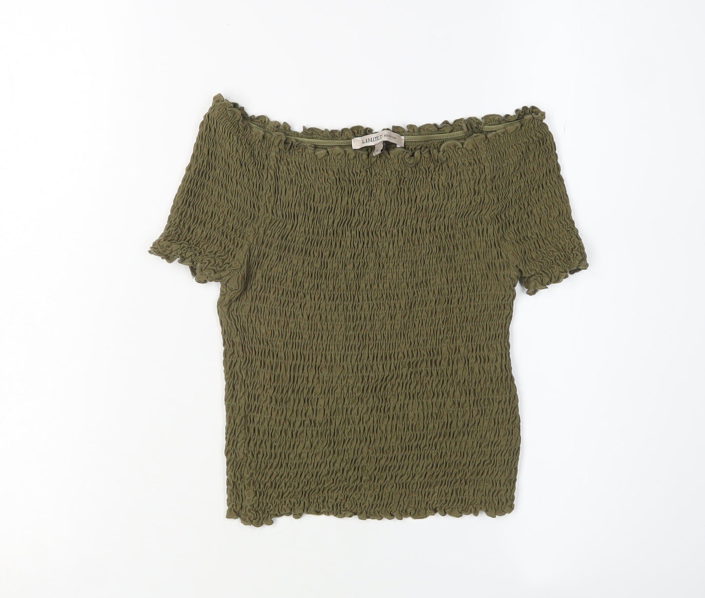 Marks and Spencer Green Off Shoulder Cropped T-Shirt