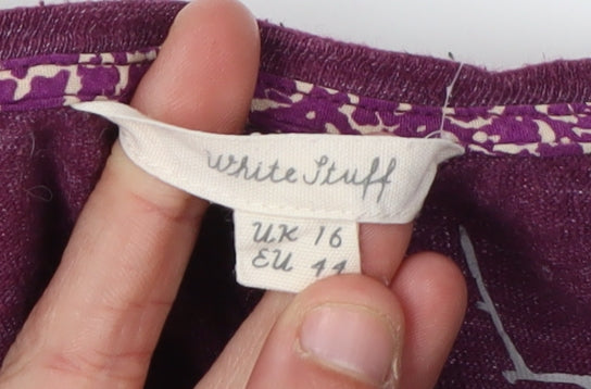 White Stuff Women's Purple Pullover Jumper Size 16