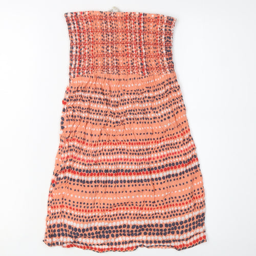 Markamy Women's Orange Strapless Dress S Beach