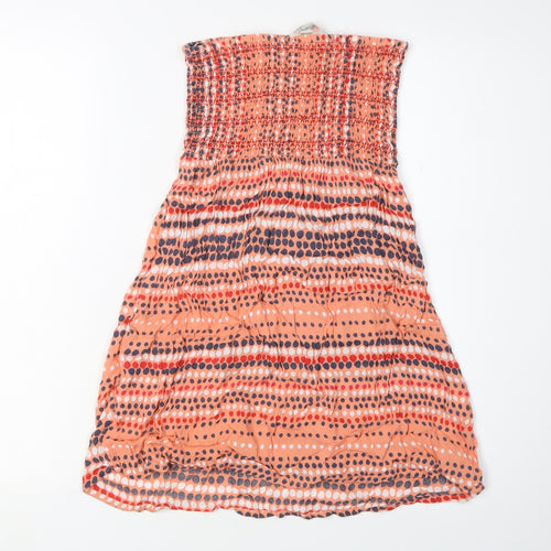 Markamy Women's Orange Strapless Dress S Beach