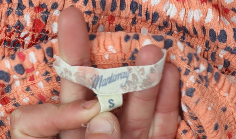 Markamy Women's Orange Strapless Dress S Beach