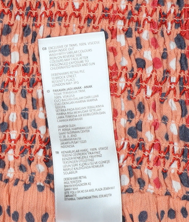 Markamy Women's Orange Strapless Dress S Beach