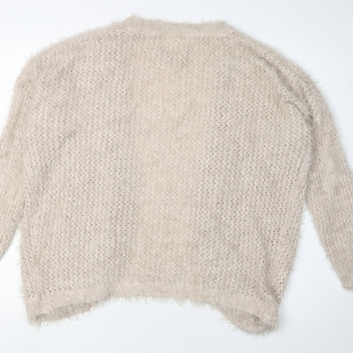 Beautiful Plum Tree Women's Beige Cardigan, Size 12