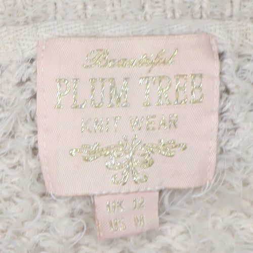 Beautiful Plum Tree Women's Beige Cardigan, Size 12