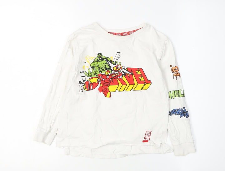 Marvel Boys White Avengers Long Sleeve T-Shirt 5-6 Years